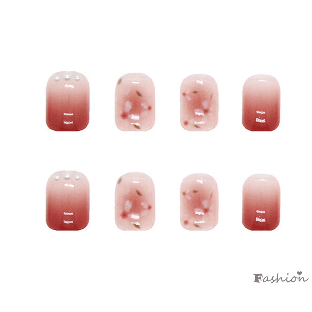 Set 24 Móng Tay Giả Màu Hồng Gradient Thanh Lịch Có Thể Tháo Rời