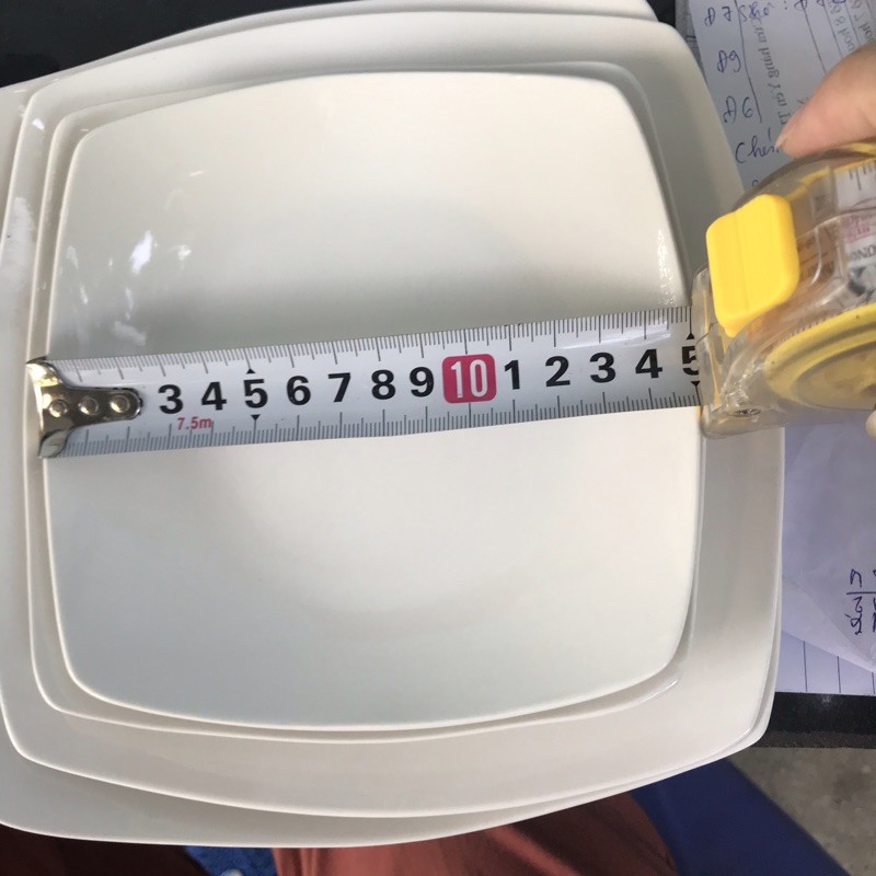 Đĩa sứ 7 inch đường kính 17,5 cm trắng tròn vuông các loại sâu lòng , đĩa nông lòng
