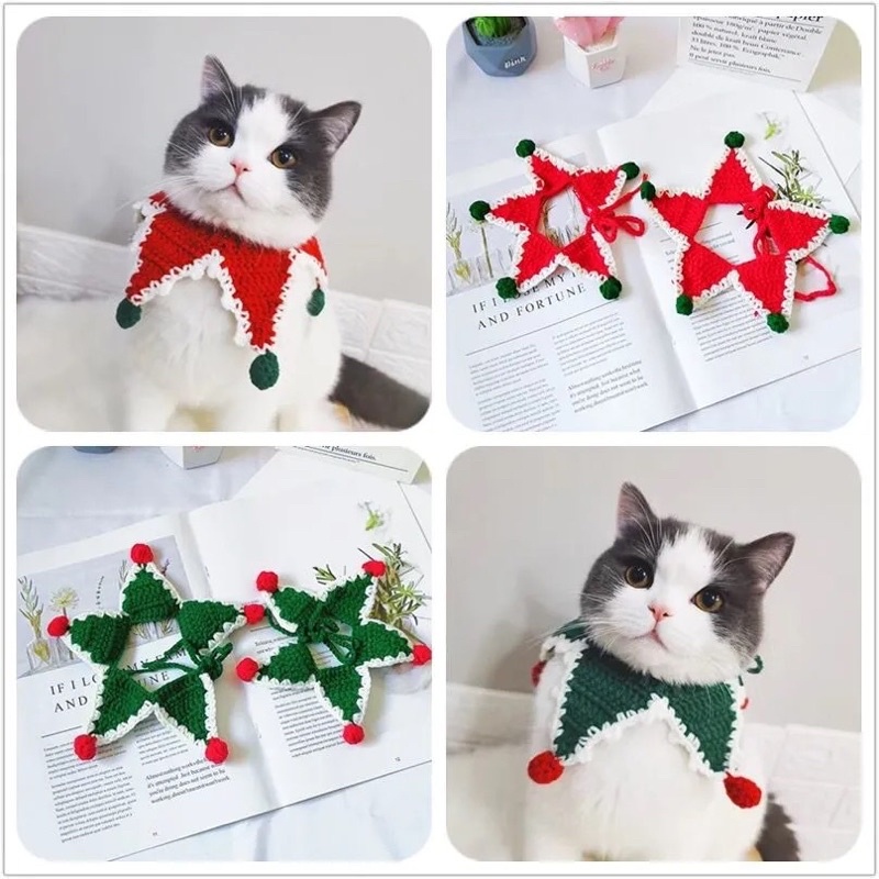Vòng Cổ Cho Chó Mèo Phong Cách Noel Meri Chít mớt
