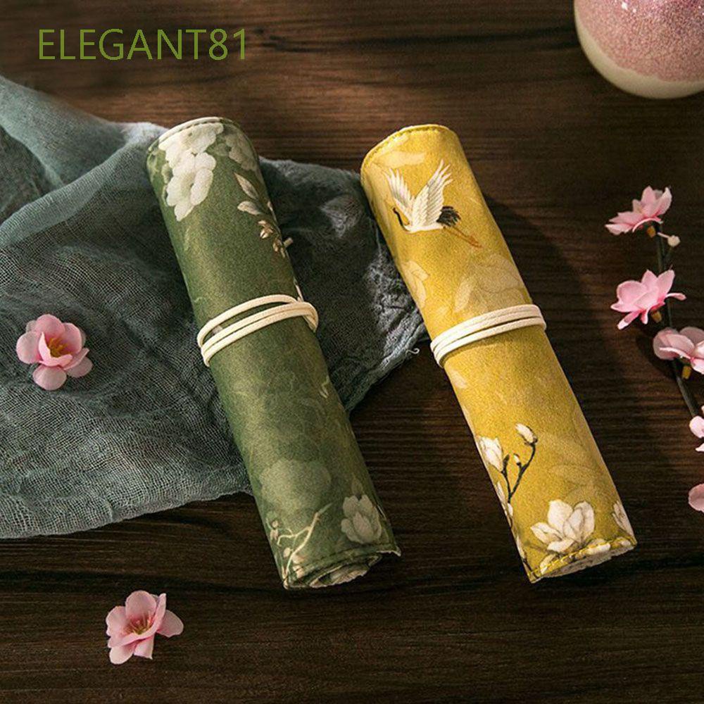 Túi cuộn elegant81 đựng bút chì kiểu Trung Hoa nhiều màu sắc thanh lịch cho bé