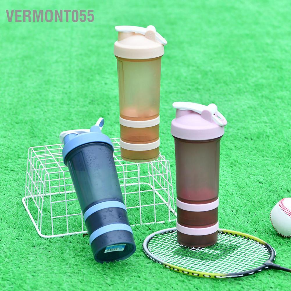 Vermont055 Cốc nước thể dục Di động Công suất lớn Chống bụi Ba lớp Miệng thao có nắp đậy