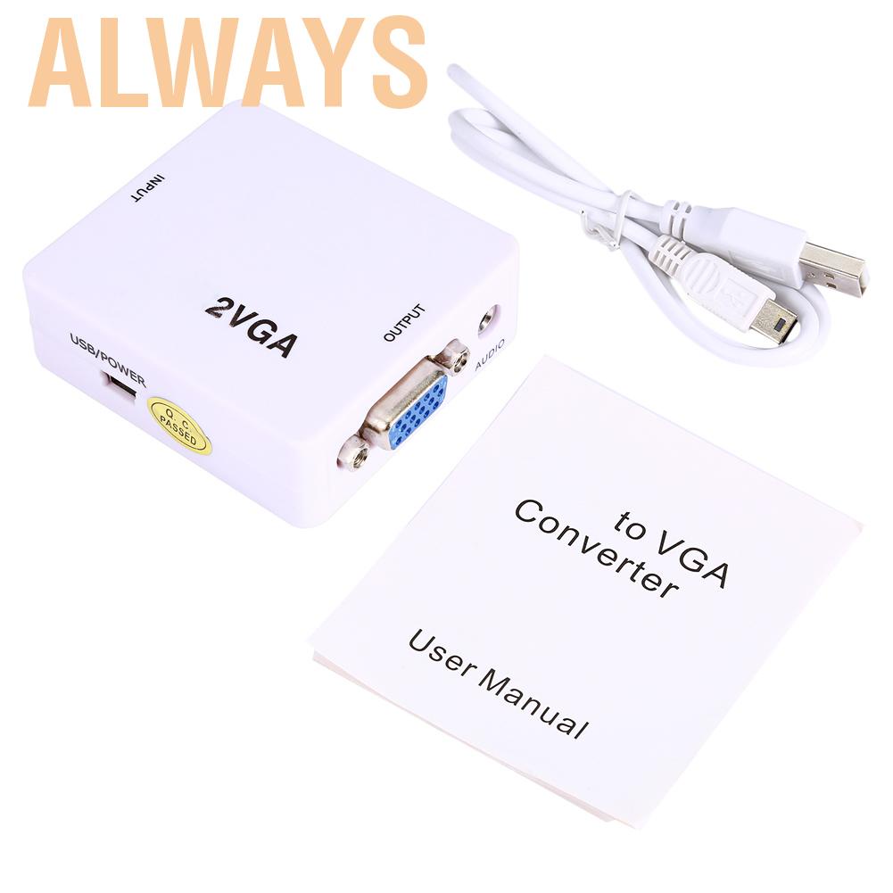 Hộp chuyển đổi từ cổng HDMI sang giác cắm VGA và phụ kiện