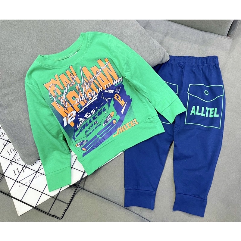 Bộ dài tay thun cotton 4 chiều chính phẩm size đại cho bé trai từ 25 đến 40kg - Bộ quần áo mùa thu