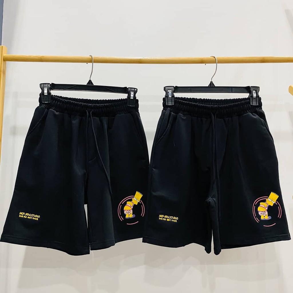 Quần Short Simpsons Thêu - Short Hey You Studio Streetwear Local Brand