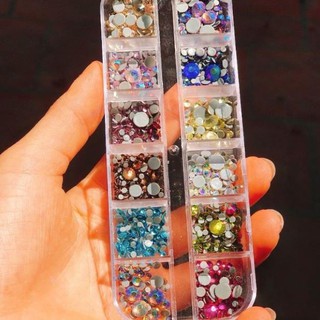 Đá khay chân keo mix màu mix size  [Nail Spa] .