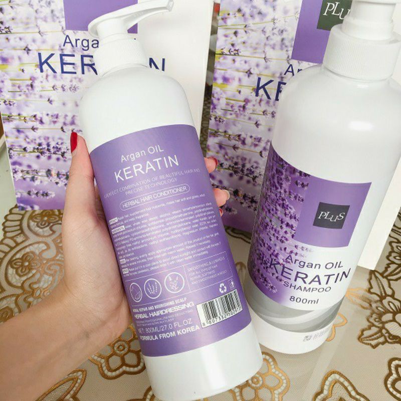 Dầu Gội Xả ARGAN OIL KERATIN PLUS LAVENDER Hàn Quốc