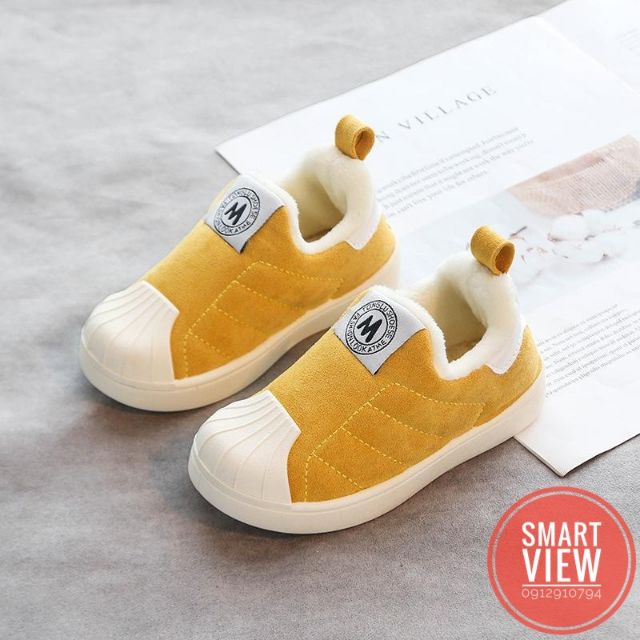 (SMV51) Giày Cotton Mekalia trẻ em vỏ sò mùa đông đế mềm ấm áp cho bé trai và bé gái