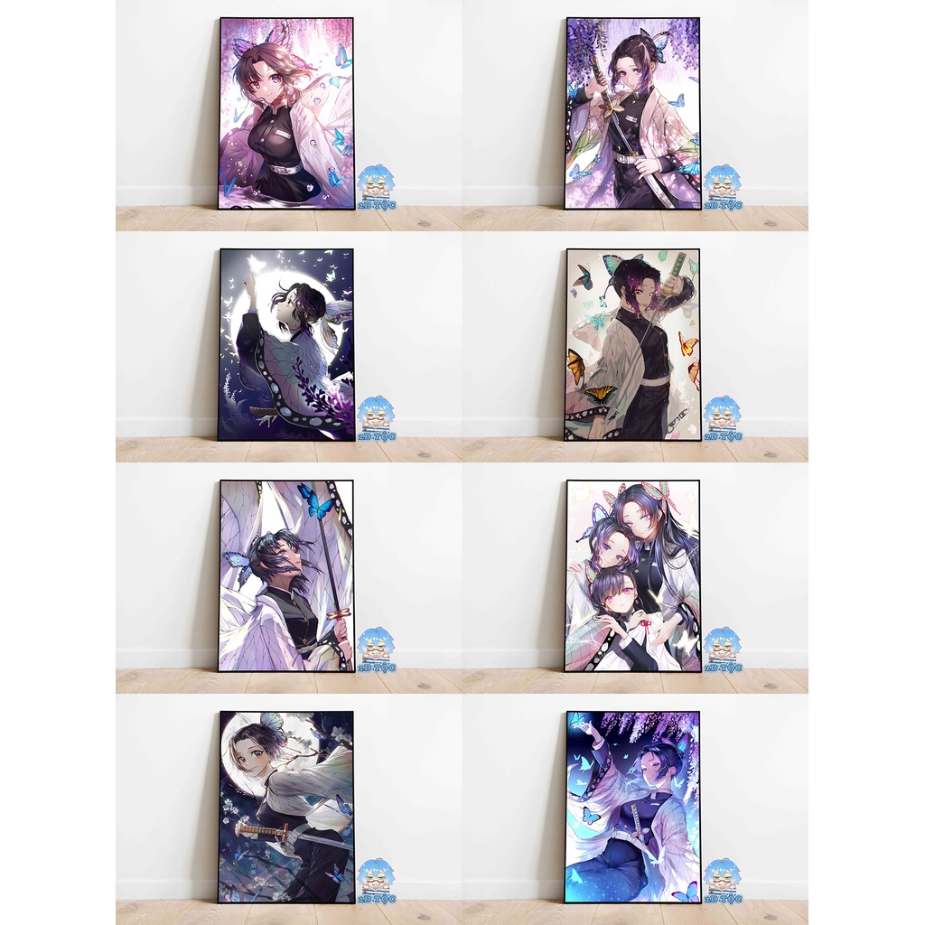 Tranh poster A3 Kochou Shinobu  (2) Anime Kimetsu No Yaiba chất liệu giấy cao cấp - 2D Tộc Shop