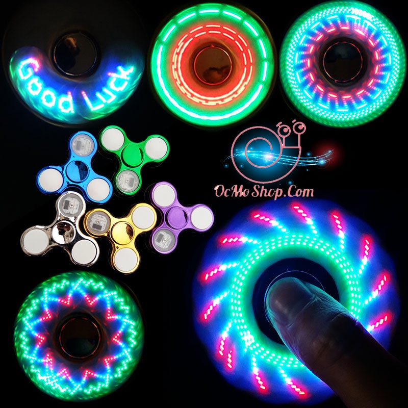 Con quay Finger Spinner 3 cánh đèn led nhựa cao cấp