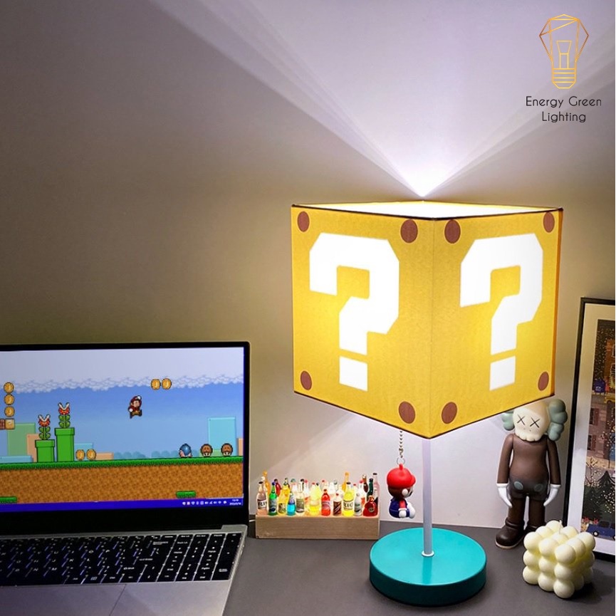 Đèn Bàn Dấu Hỏi Giật Dây Super Mario Energy Green Lighting DB-915 - 3 Chế Độ Ánh Sáng - Decor Trang Trí Phòng Ngủ