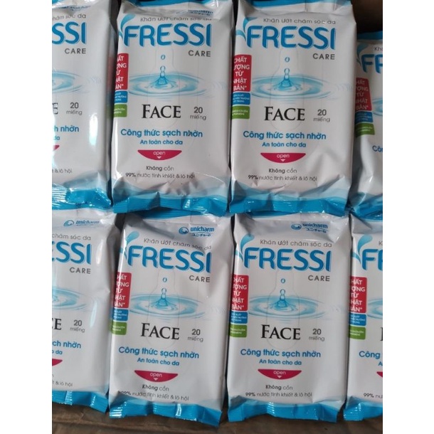Combo 10 gói khăn ướt FRESSI CARE FACE 20 miếng chăm sóc da