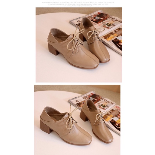 Giày oxford đế vuông thắt dây basic dễ phối đồ