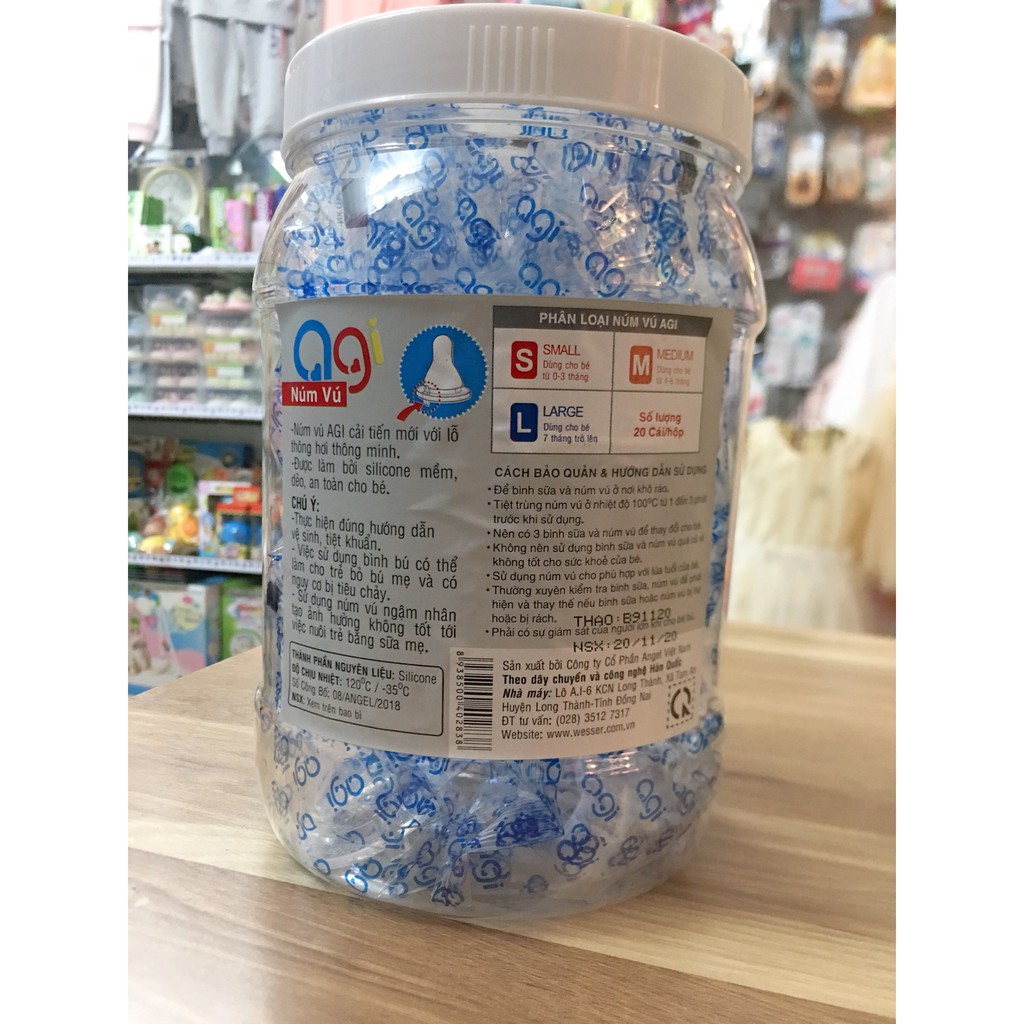 Núm ty thay thế bình agi cổ nhỏ size M/L