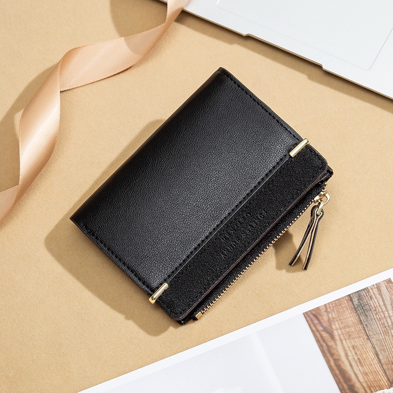 Ví nữ đựng tiền nhiều ngăn 575  khóa bấm chất da retro phong cách thanh lịch