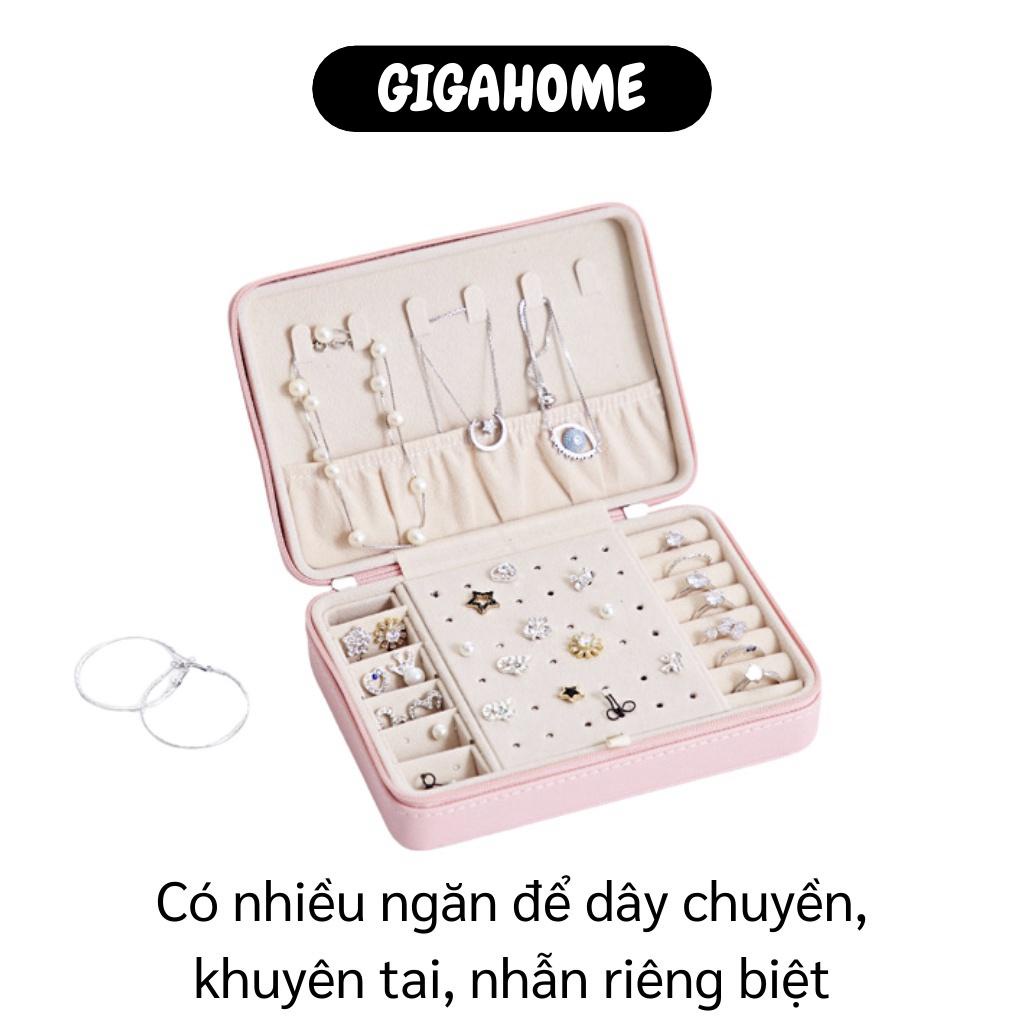 Hộp đựng Trang sức   GIÁ VỐN]   Hộp đựng nhẫn, dây chuyền, trang sức - Chất liệu Da pu chống thấm 17x12x5cm 9505