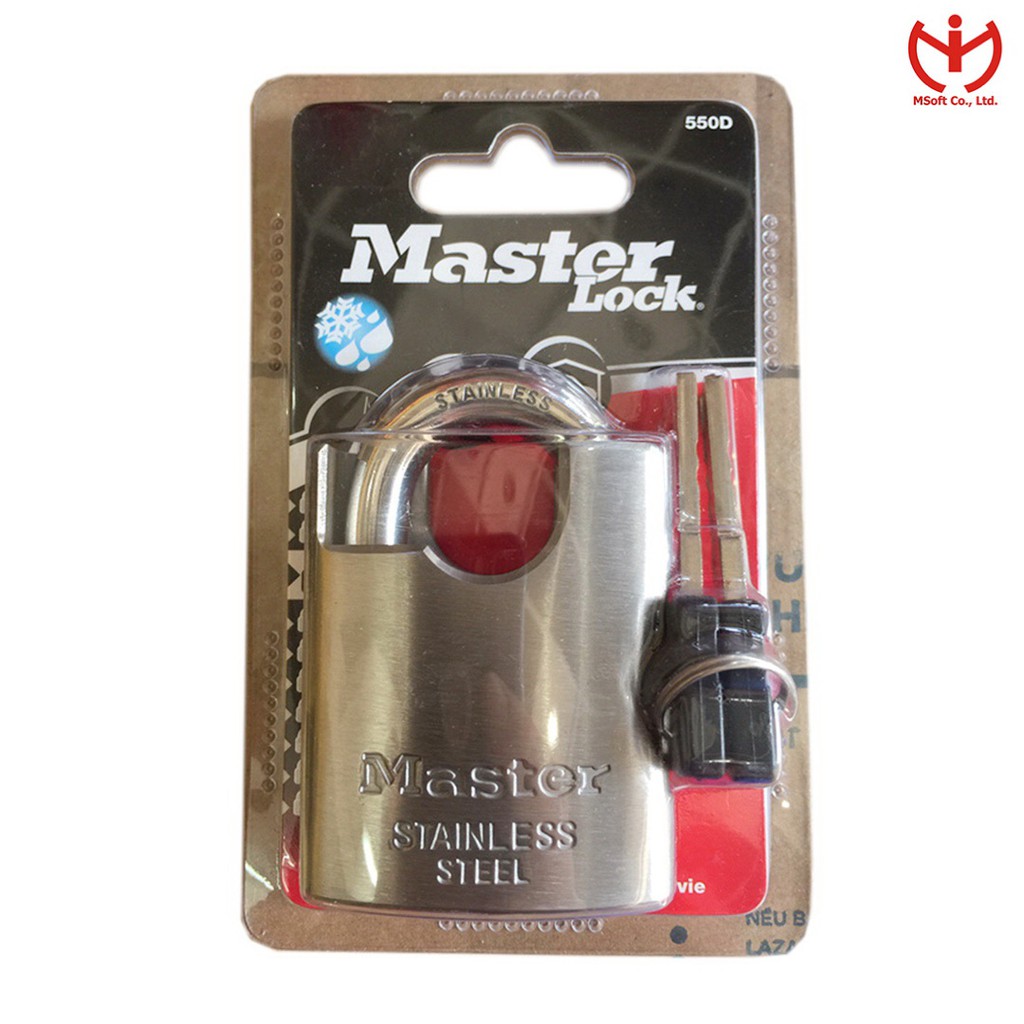 [Hỏa tốc HCM] Ổ khóa chống cắt Master Lock 550 D thân inox SUS 304 rộng 50mm - MSOFT