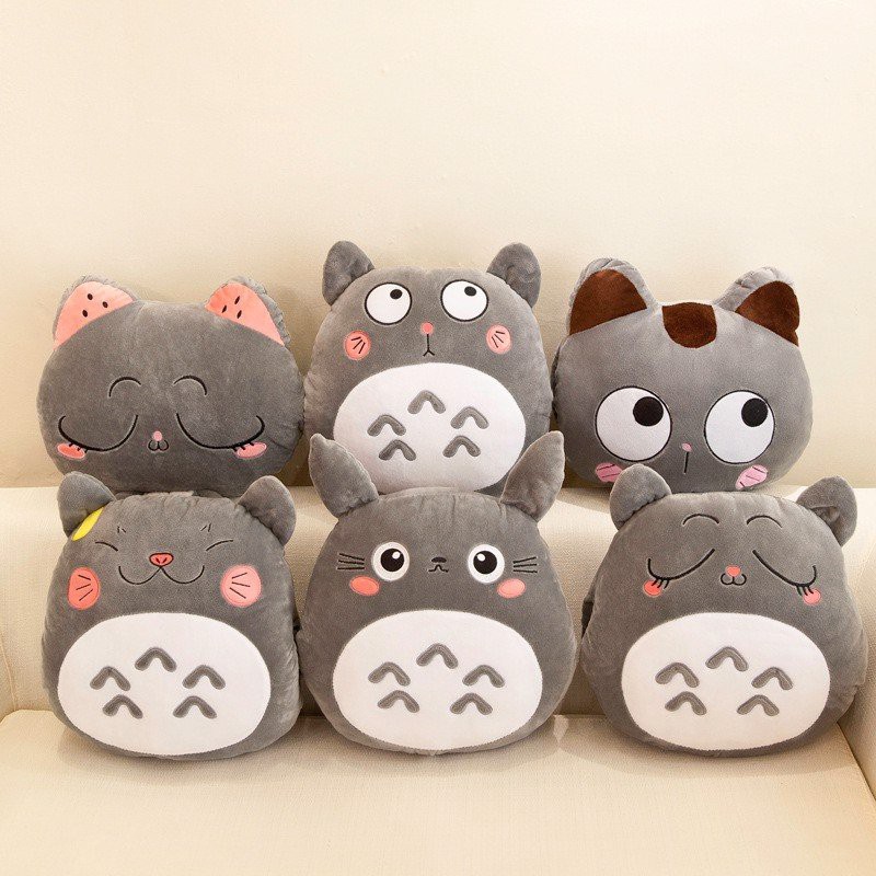 Chăn Gối mền Văn Phòng Hình mèo con 3 trong 1 hàng loại 1, Gối Mền Văn Phòng Mèo Totoro Biểu Cảm, nỉ nhung cực mịn, chất