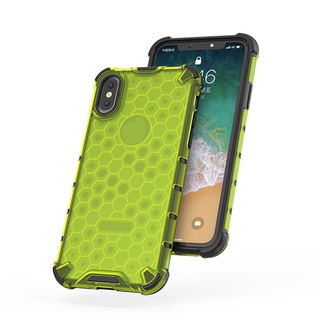 for iPhone XS Max XR X 7 8 6 6S Plus Ultra-thin Hybrid Soft Bumper Honeycomb Phone Case Ốp lưng nhựa trong có màu họa tiết