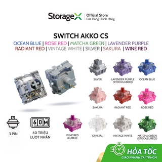 Switch bàn phím cơ akko cs silver , sakura , crystal , wine red , lavender purple , matcha green , vintage white 45 cái