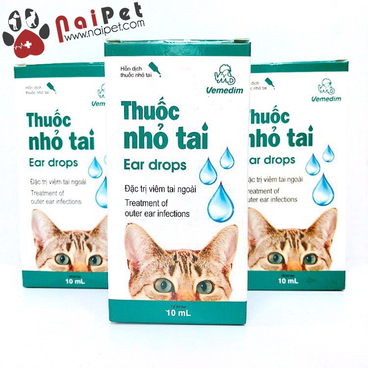 Nhỏ Tai Viêm Tai Ngoài Do Nấm Vemedim 10ml Cho Vật Nuôi