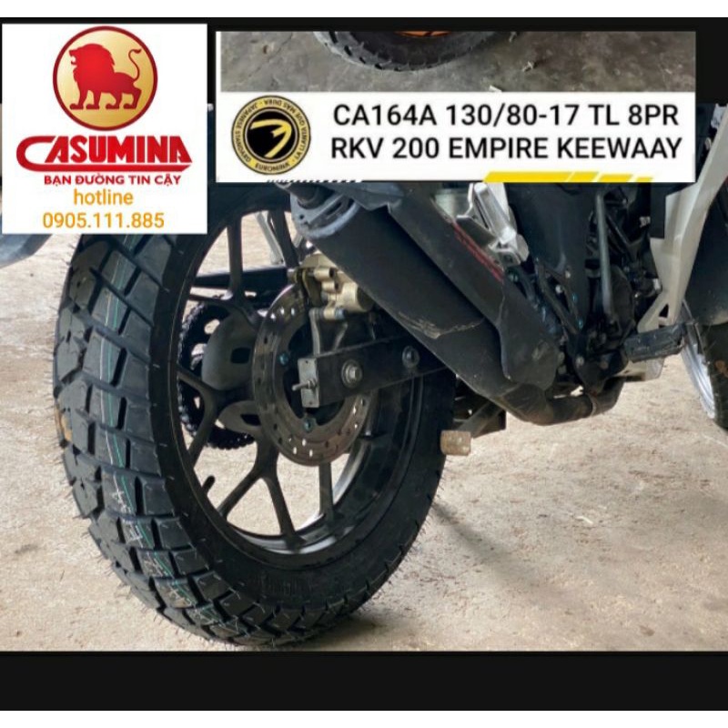 Lốp/vỏ 130/80-17  Sau Exiter/Winner 150cc, GPX legend 200,XSR 155, VERSYS X300... tăng chiều cao...
