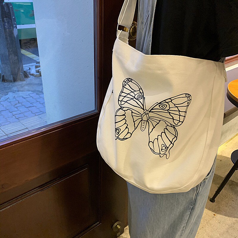 [RẺ VÔ ĐỊCH] Túi tote đeo chéo unisex bướm to butterfly Hàn Quốc