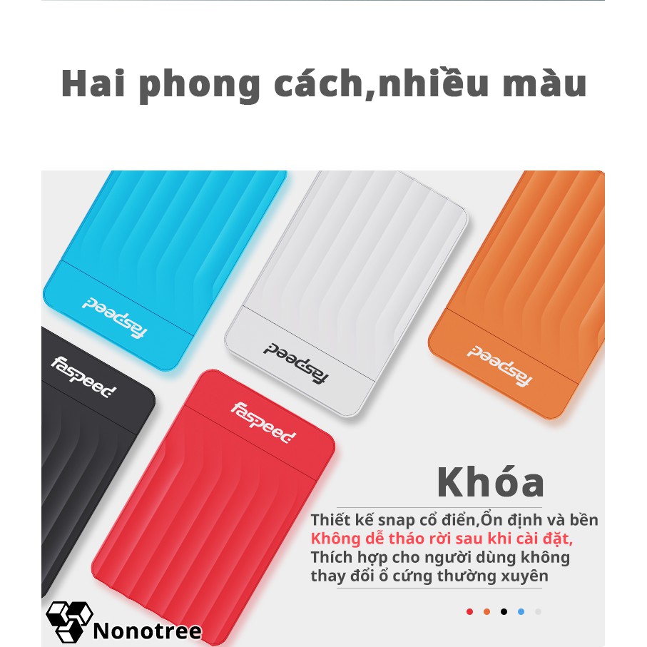 Hộp đựng ổ cứng Faspeed HDD SSD BOX, 2.5 inch 7/9.5mm SATA3, hỗ trợ 6TB, USB 3.0, nắp trượt, khóa - Sản phẩm chính hãng | BigBuy360 - bigbuy360.vn