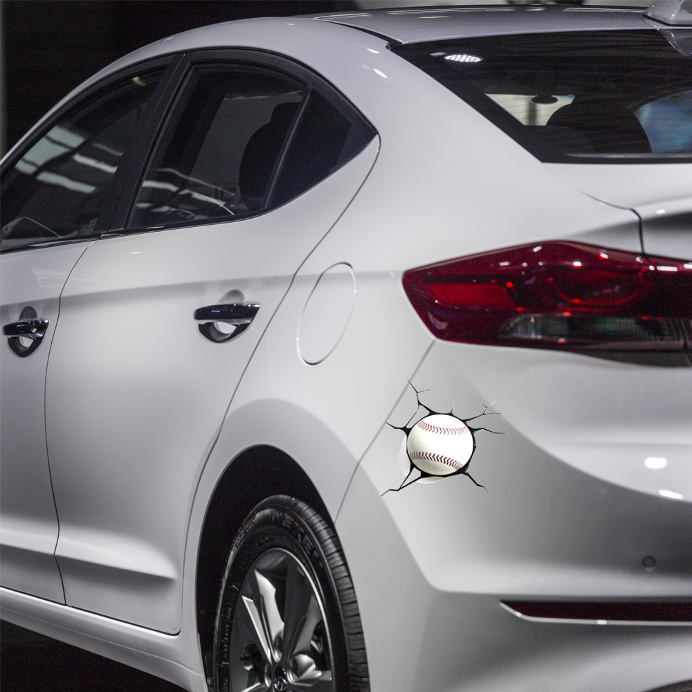 Miếng dán trang trí cửa sổ xe hơi in họa tiết bóng chày 3d độc đáo chống thấm nước