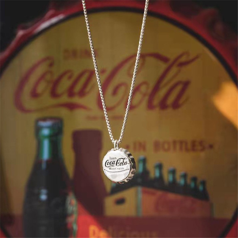 Vòng cổ Mặt Hình Nắp Chai Coca Cola Phong Cách Hip Hop Cá Tính Cho Nam Và Nữ