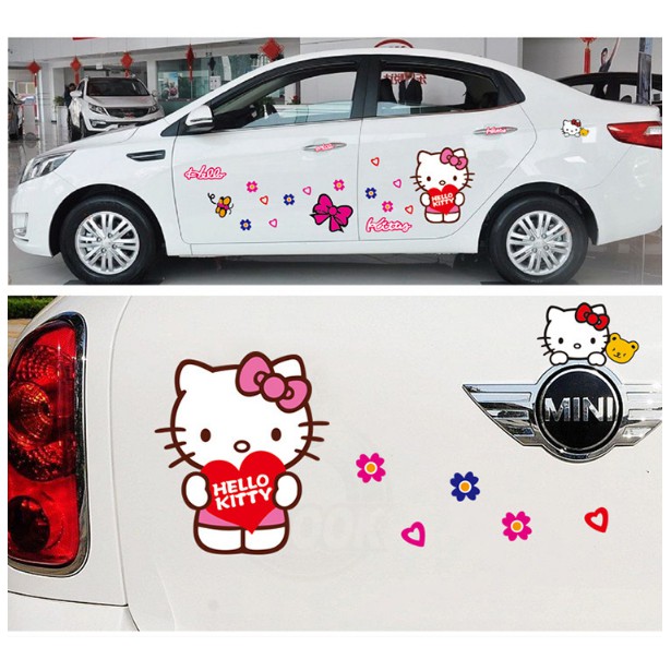 Decal trang trí tường - Hello Kitty đơn giản mẫu 02