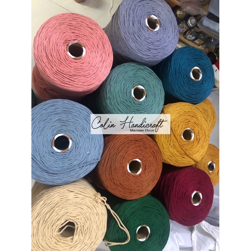 [Mã SKAMLTSM9 giảm 10% đơn 99K] Dây Thừng Cotton màu Thắt Macrame size 3mm [ Ảnh Thật, Video]