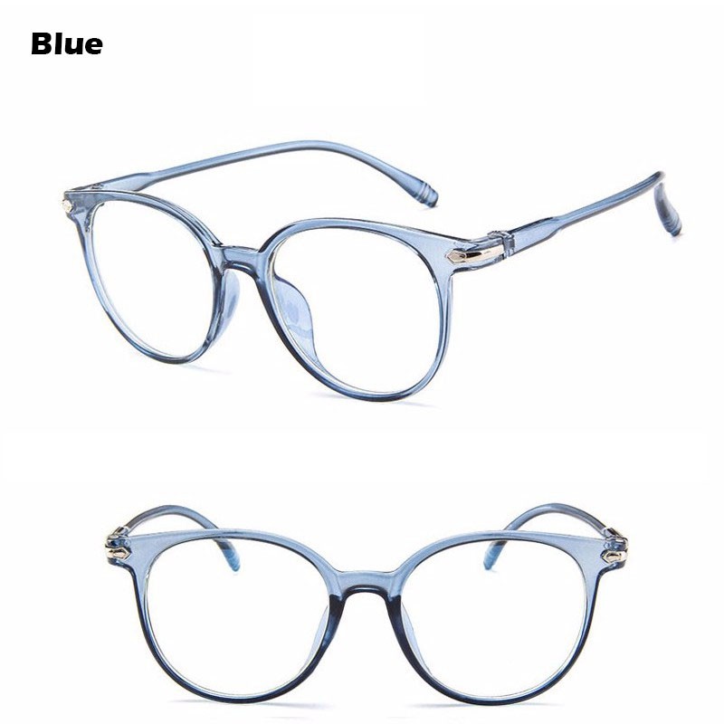 EyeWear Glasses Round Frame UV400 Female Pectacles Transparent 1Pcs