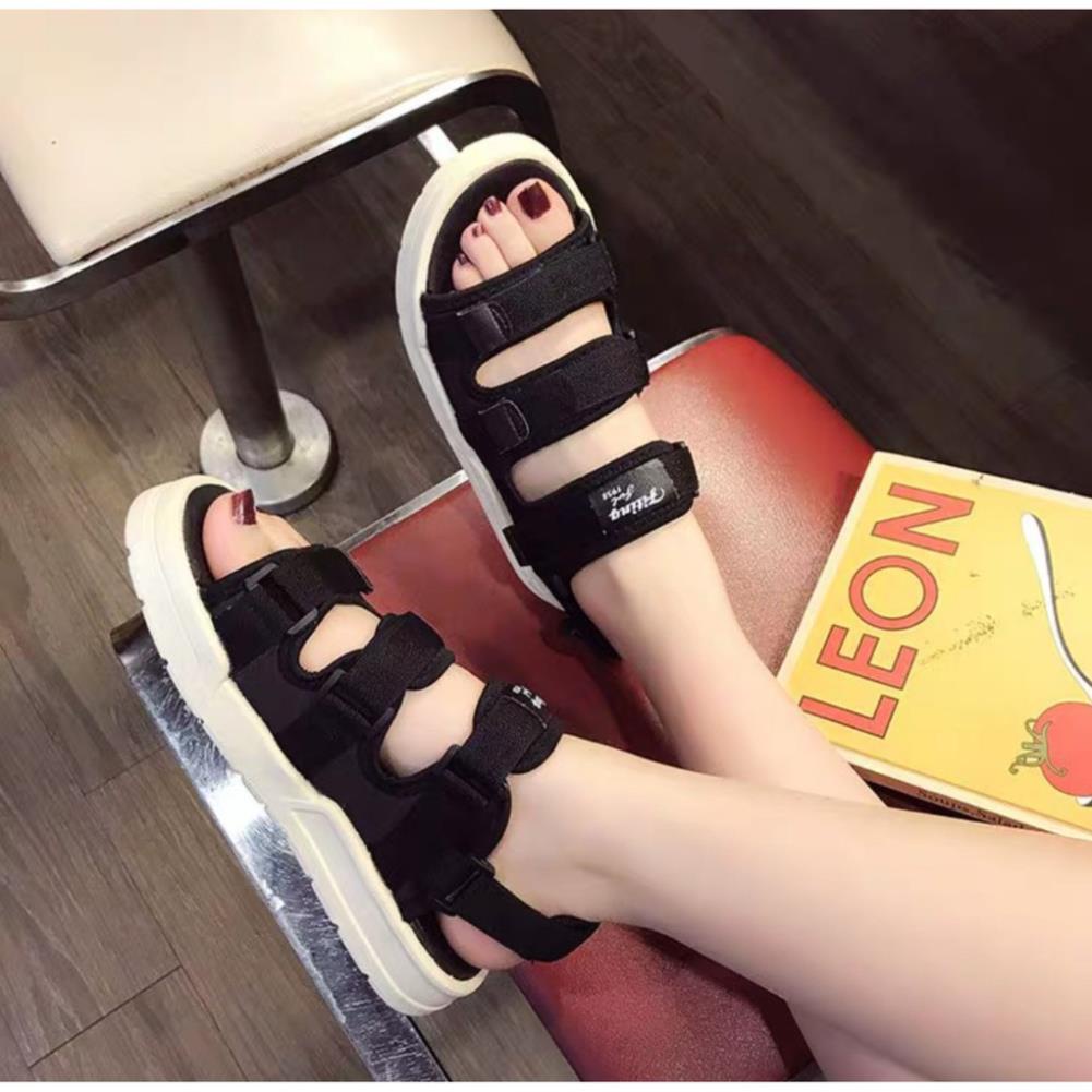 Giầy Sandal Nam Nữ Đế Chữ - quai hậu nam nữ học sinh quai ngang đen funll