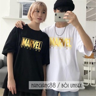 Áo tay lỡ Nam Nữ MAVEL VÀNG BÓNG CỰC ĐẸP