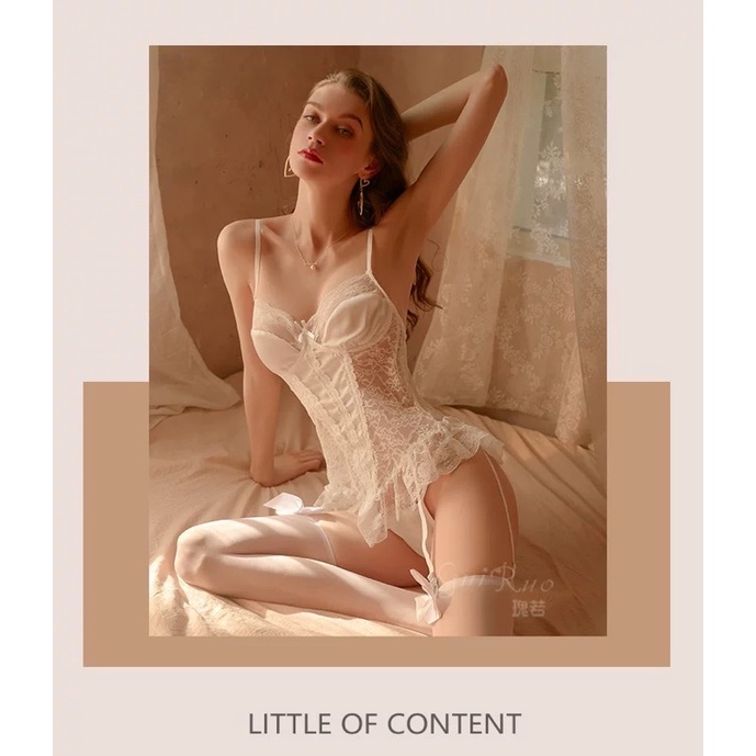 Đồ ngủ bodysuit ren cosplay kèm kẹp tất sexy - hàng quảng châu cao cấp  - Mã B2