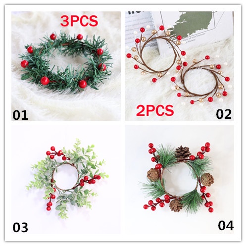 Set 3 Cây Nến Giả Màu Đỏ Dùng Trang Trí Giáng Sinh DIY