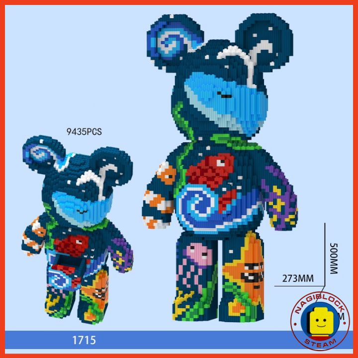 Mô hình lắp ráp gấu Bearbrick Xizai cỡ lớn làm quà tặng, trang trí decor