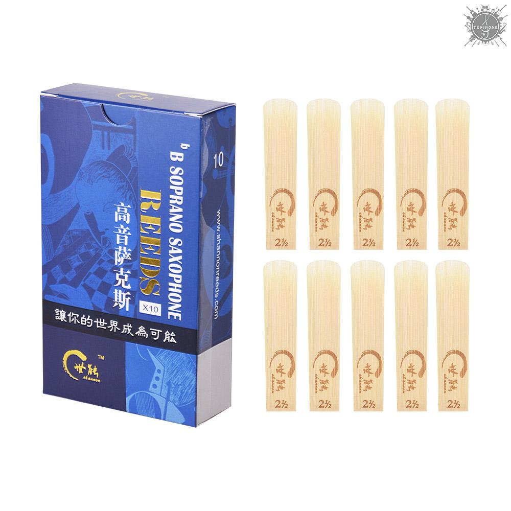 TP Classic Bb Soprano Saxophone Sax Reeds Strength 2.5 for Beginners, 10pcs/ Box