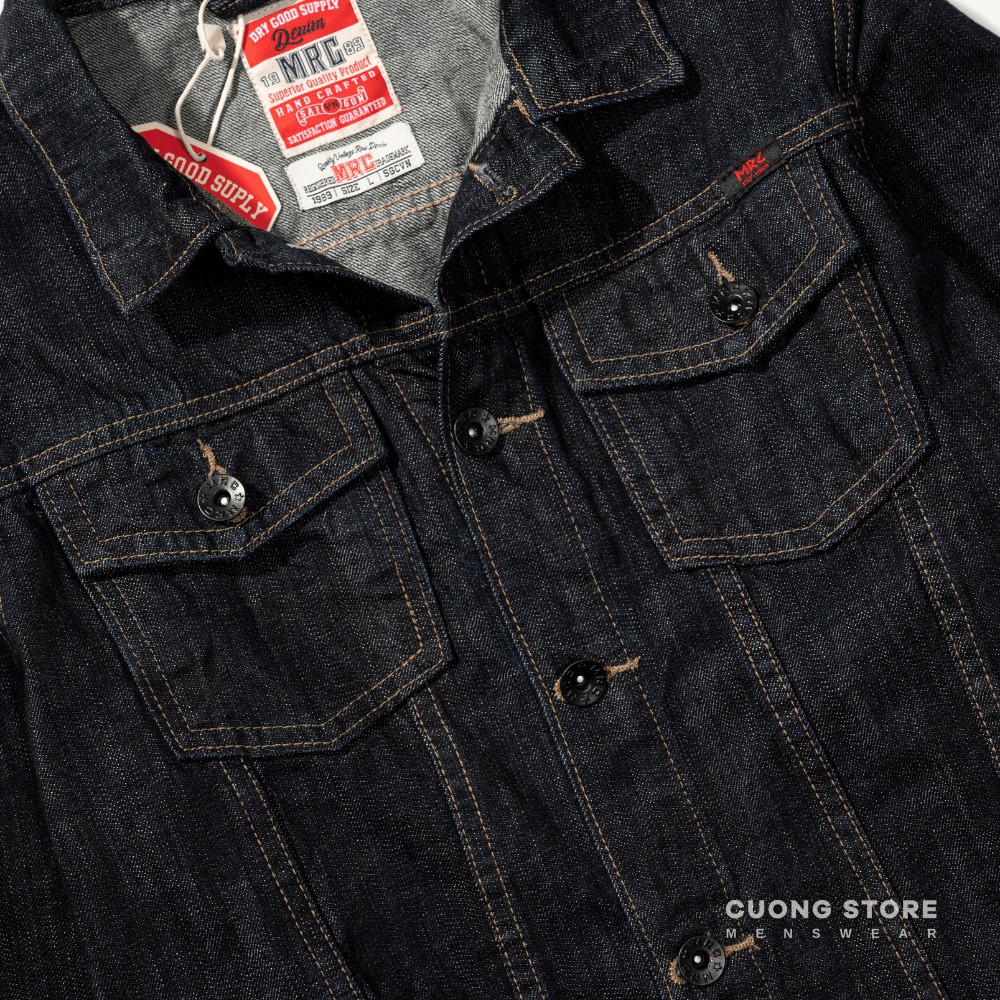 Áo khoác Jean nam basic màu đen MRC 021 - SN chất denim cao cấp, dày dặn, form chuẩn tôn dáng - CUONG STORE