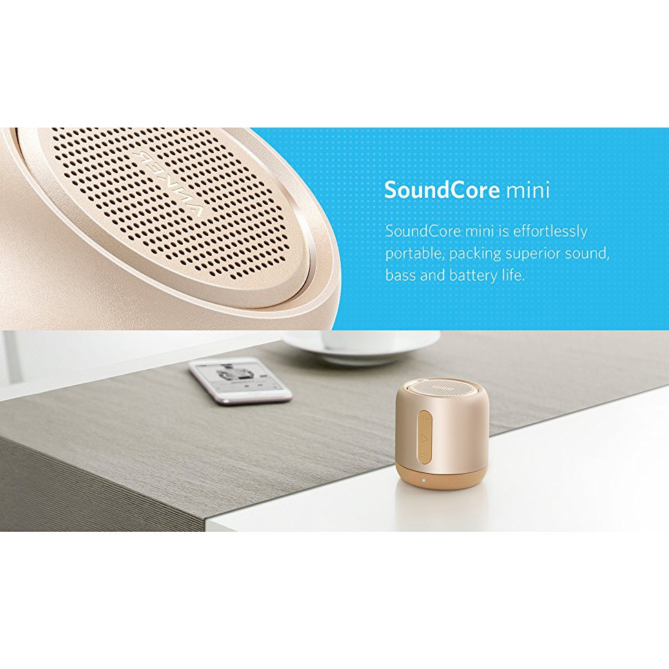 Loa bluetooth ANKER SoundCore Mini Stereo Speaker (Vàng)