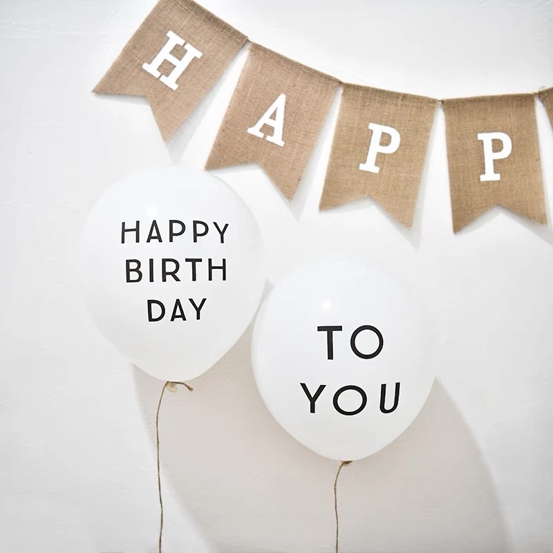 Bóng Tròn Trắng In Chữ Happy Birthday To You
