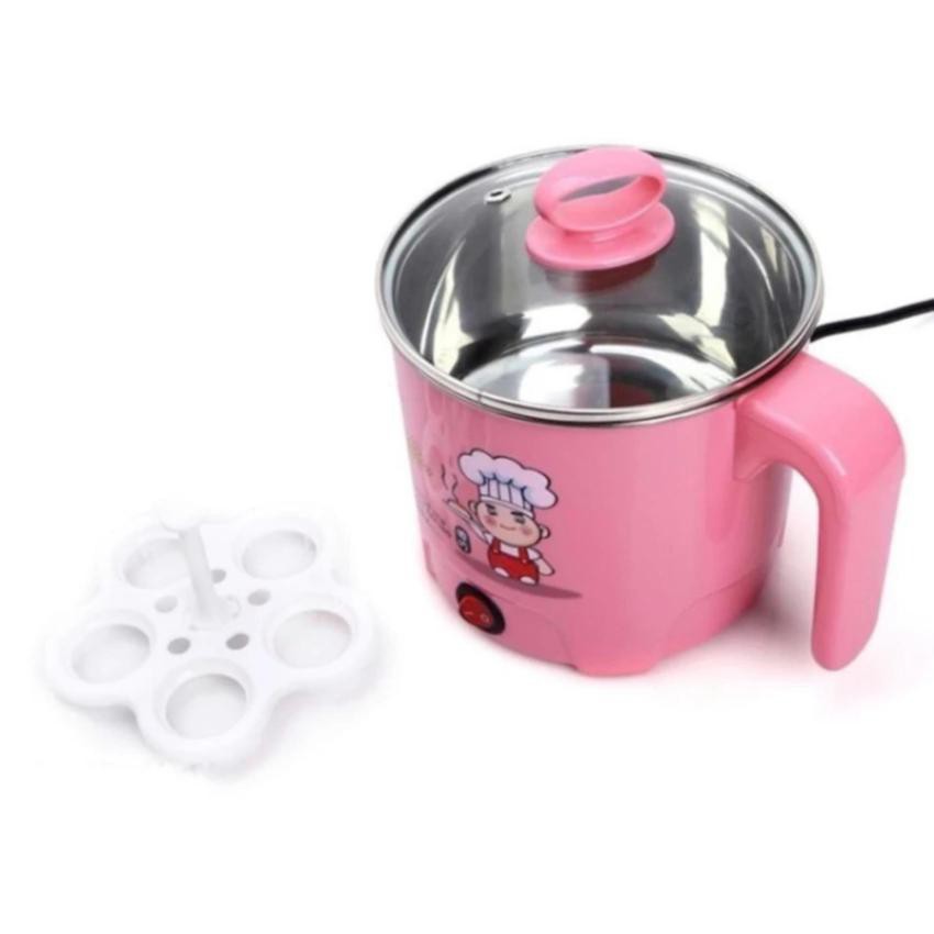 Nồi Lẩu/Ca Nấu Mì Mini Kèm Khay Hấp Trứng 18cm - Ngẫu Nhiên Màu