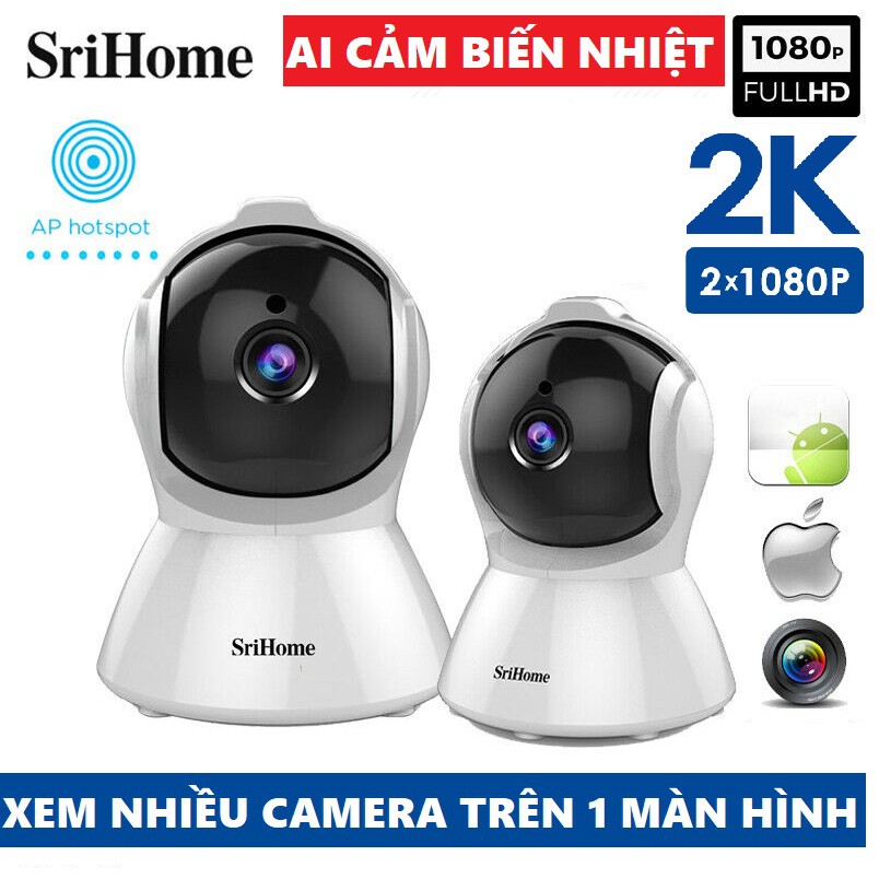 Camera Sricam SH025 Full HD 1080p - Chuẩn 2.0 Mpx  quay đêm đàm thoại 2 chiều  - Tích Hợp Cảm Biến AI Thông Min