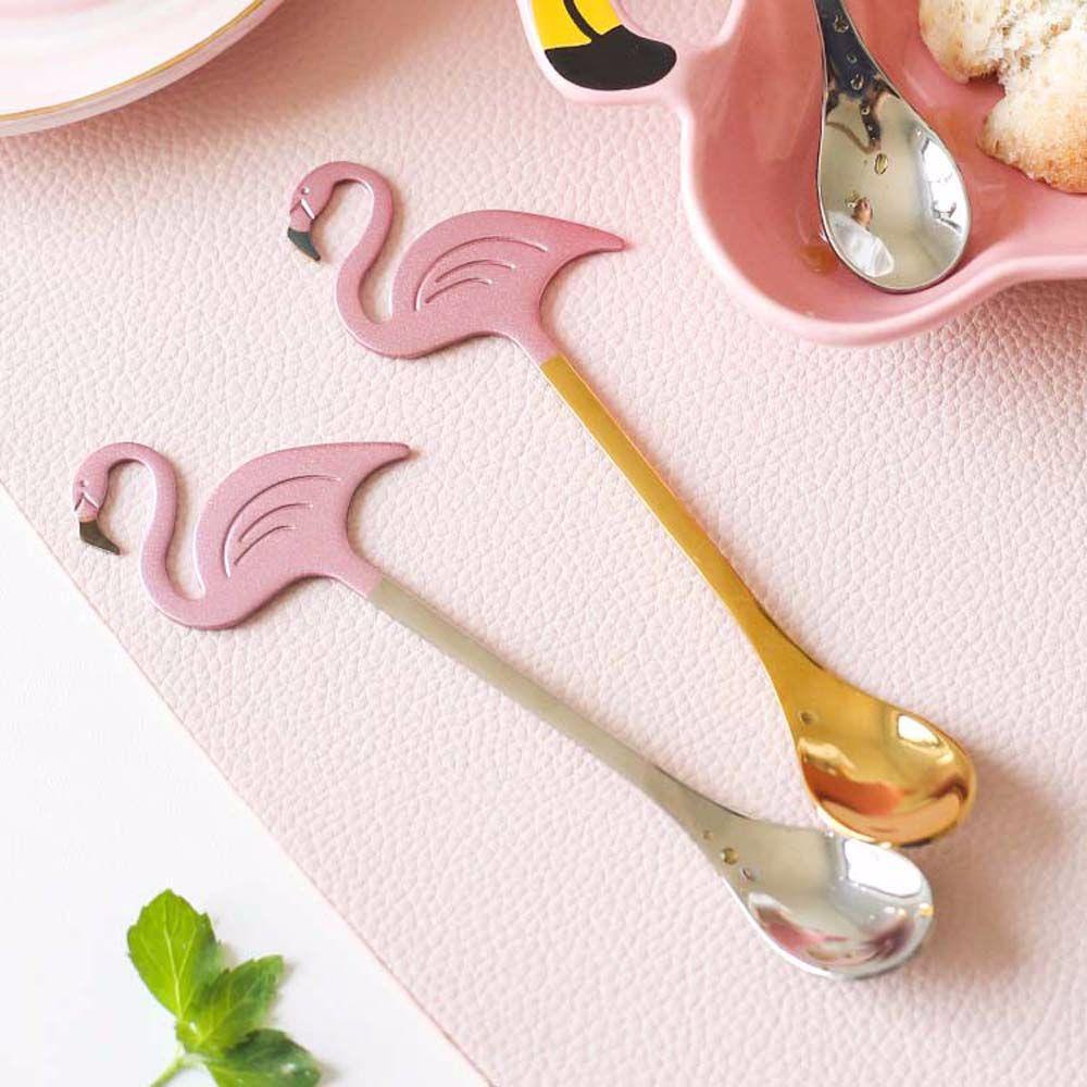 IVORY Muỗng Cà Phê Bằng Thép Không Gỉ Hình Chim Hồng Hạc