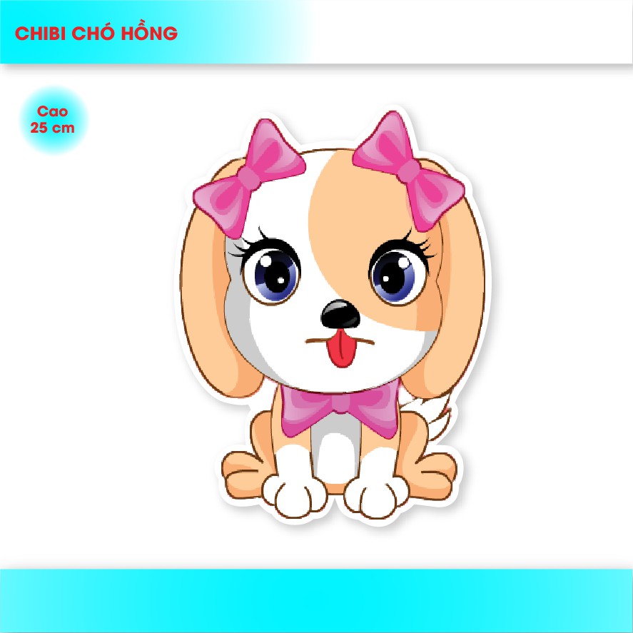 CHIBI CON CHÓ HỒNG - CHÓ XANH