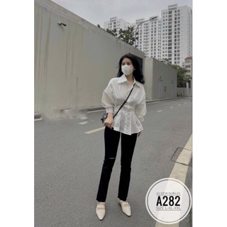 Áo sơ mi big size nhấn eo từ 60kg-90kg