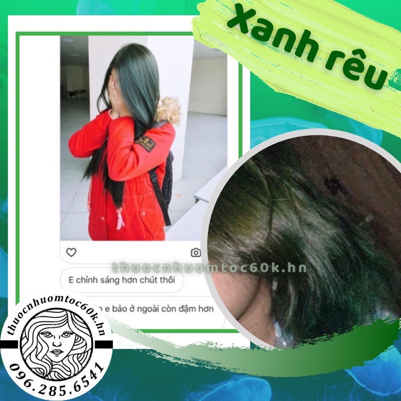 Thuốc nhuộm màu xanh rêu kèm trợ dưỡng găng tay | BigBuy360 - bigbuy360.vn