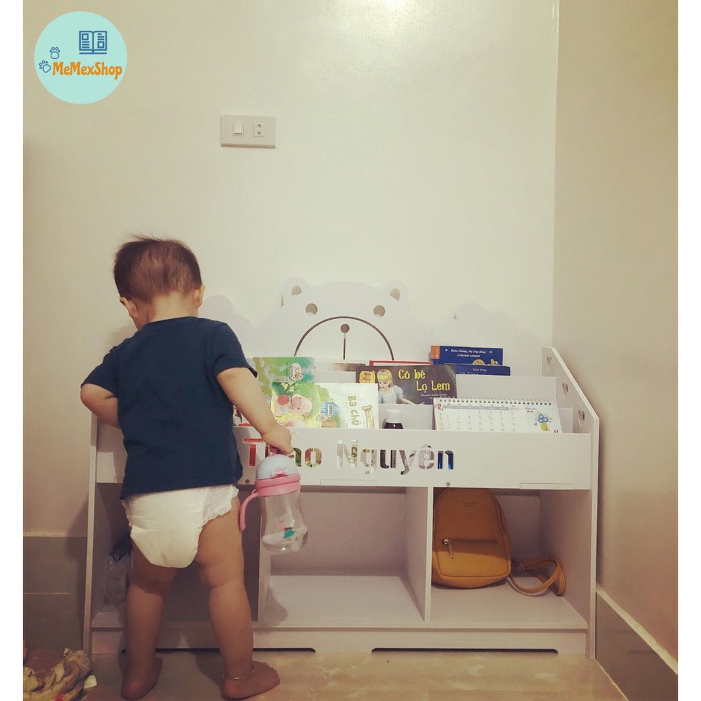 Kệ sách gấu 1 tầng ngăn chứa đồ cho bé PVC Formex