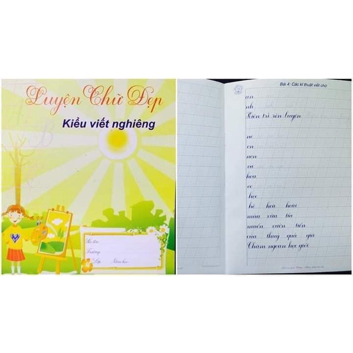 Vở 4 ô li có kèm mẫu chữ luyện chữ đẹp Ánh Dương
