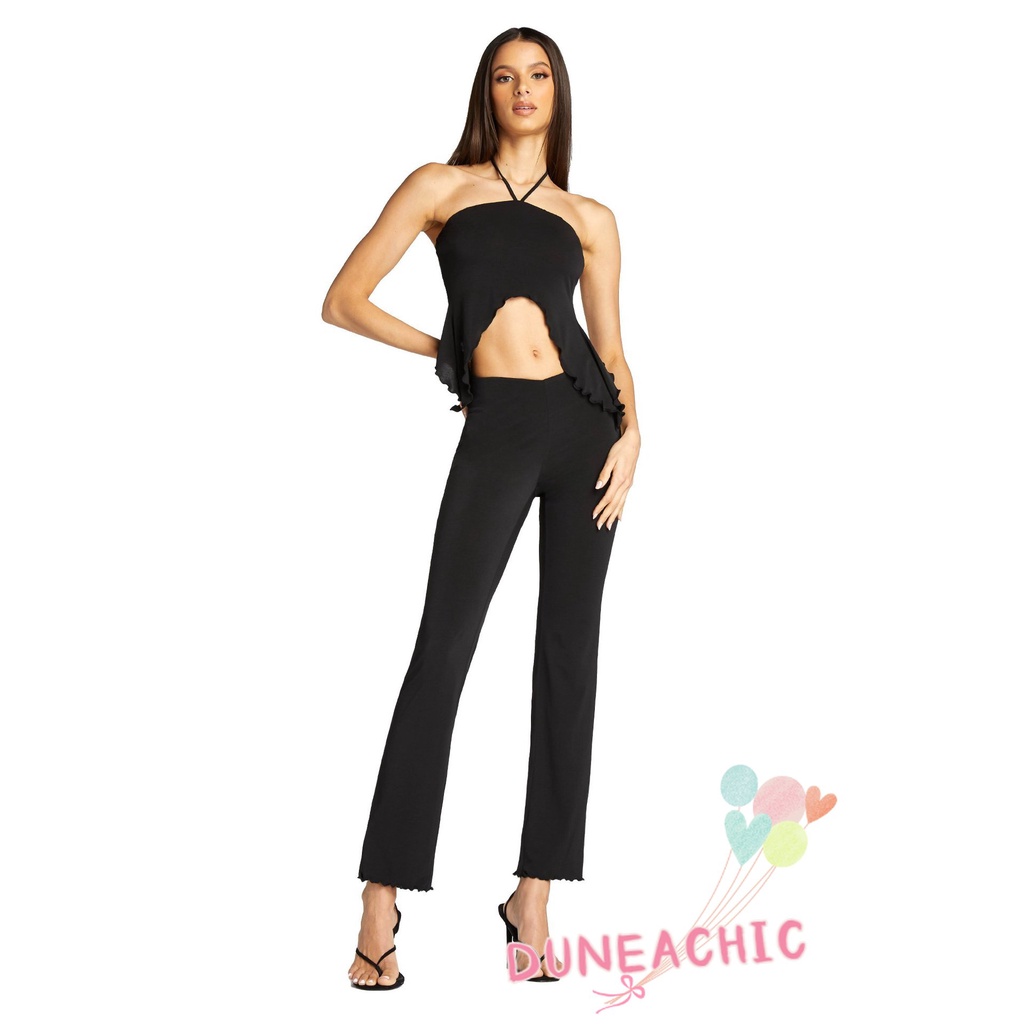 Áo croptop DUNEA cổ yếm hở lưng gợi cảm cho nữ